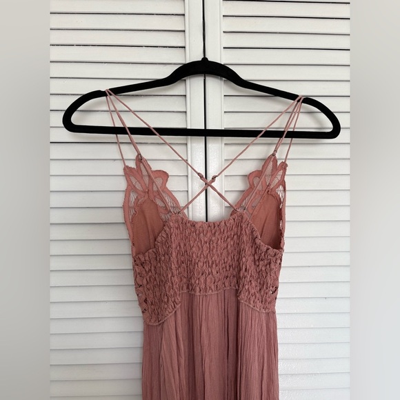 Free People Adella Maxi Slip Rose Pink Lace Dress - Picture 9 of 16
